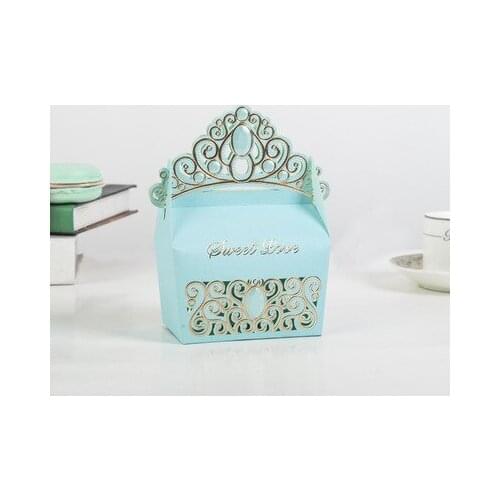 50/100pcs Laser Cut Crown Heart Candy Bar Box Kid Birthday Party Chocolate Bar Wedding Baby Shower Party Candy Box Wedding Favor