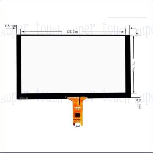 ZhiYuSun 7 inch capacitive touch screen/GT911 6 pin / 155 * 88/154*87mm 6 line 800*480 Resolution cable Car DVD navigation