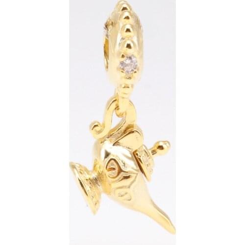 Bewill S925 Sterling Silver Wishing Lamp Pendant Pans Wild Aladdin Magic Lamp Beads Fit Original Charms Bracelet
