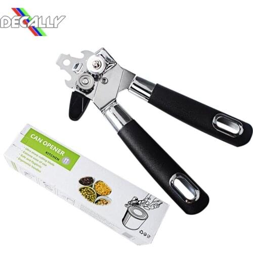 Safe Simple Handmade Stainless Steel Can Opener Professional Openers with Rotary Handle Household Useful Kitchen Tools