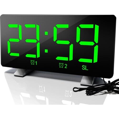Large Digital Desk Clock LED Mirror Screen Alarm Clock Snooze Electronic Clock Watch Table Digital Clock Despertador Table Decor