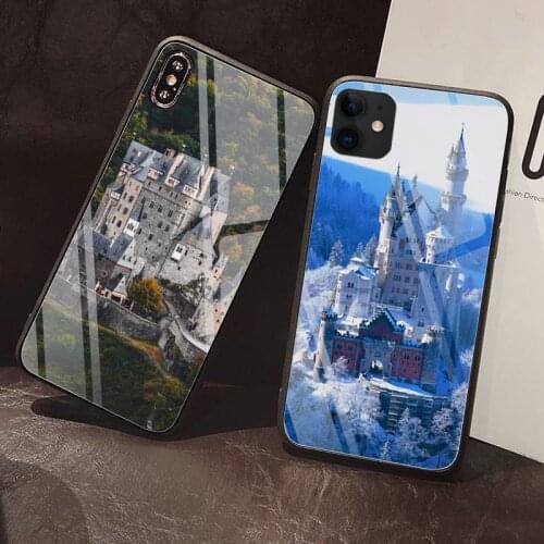 European castle HD Phone Case Tempered Glass For iPhone 12 Pro Max Mini 11 Pro XR XS MAX 8 X 7 6S 6 Plus SE 2020 case