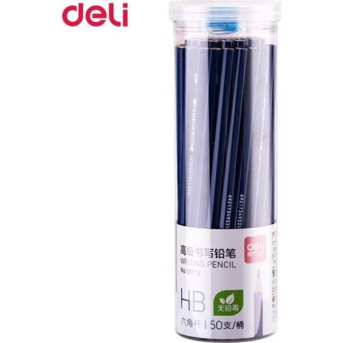 Deli Pencil 50 pcs a pack Advanced Non-toxic HB Pencil drawing artist supplies Writing Pencil With Sharpener For Kids Writing