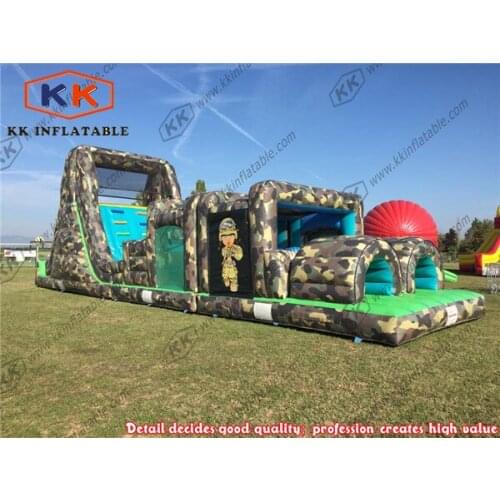 Kids boot camp army adult assault inflatable obstacle course for sale