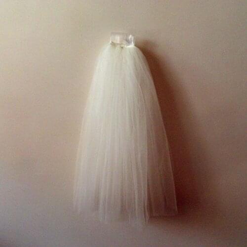 3 Layer White Ivory Black Bride Voile Soft Tulle Waltz length Wedding Veil with Comb short Bridal Accessories veils