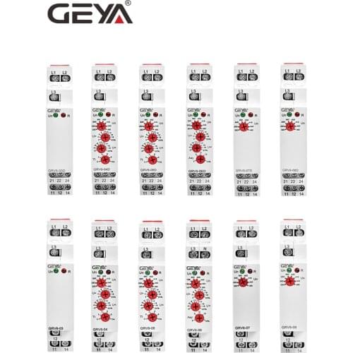 GEYA GRV8 3 Phase Voltage Protection Relay Phase Sequence Phase Failure Protection Relay 8A 10A 1SPDT 2SPDT Relay