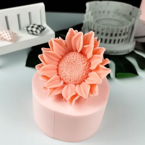 HC0284 PRZY Big&Small Sunflower Flower Mold Silicone Decoration Plant Soap Molds Flowers Candle Moulds Bouquet Making Clay Resin