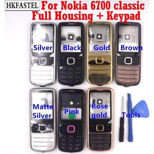 HKFASTEL Cover For Nokia 6700 6700c 6700 classic New Full Complete High Quality Mobile Phone Housing Case English Russian Keypad