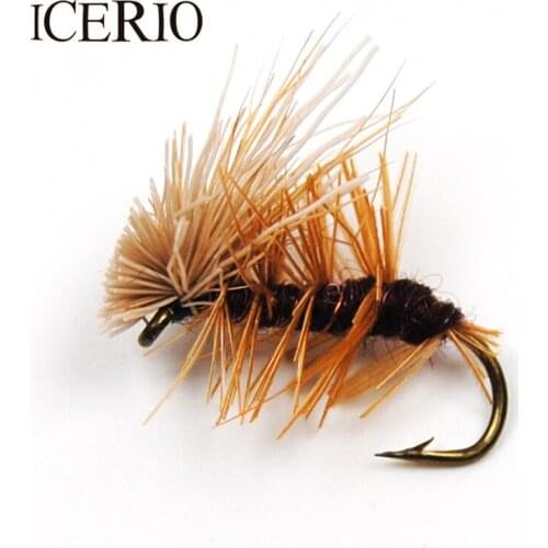 ICERIO 8PCS Deer Hair Caddis Dry Flies Trout Fly Fishing Lures #10
