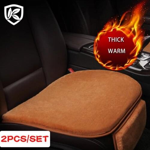 Karcle 2pcs Warm Car Seat Cover Universal Winter Plush Cushion Fur Material For Car Seat Protector Mat Car Interior Accessories