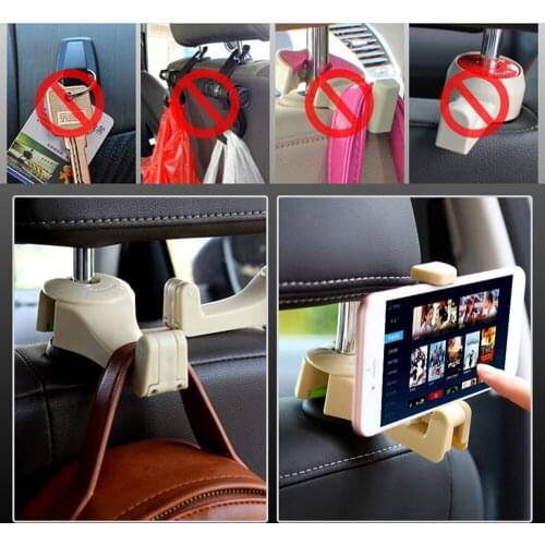 Car rear pillow hook rear row universal Car phone holder Concealed hook used as a hook or as a mobile phone holder
