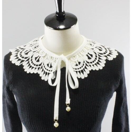 Linbaiway White Hollow Fake Collars Women Detachable Collar Necklace Choker False Collars Half Shirt Dress Neck Ruff Shawl
