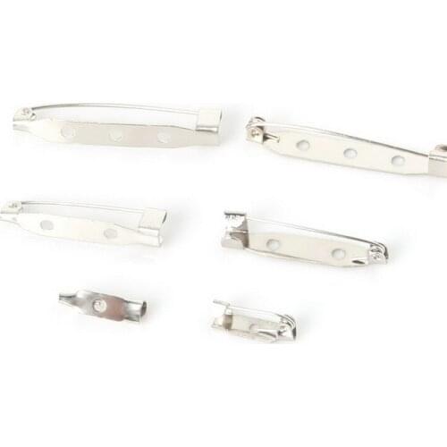 Rhodium Plated Iron Brooch Base 15/30/38MM 50-100pcs Brooch Pins Diy Jewelry Findings Jewelry Accessories wholesale