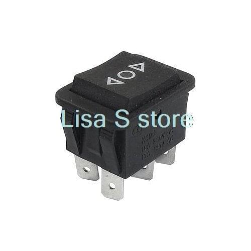 Momentary 6 Pin DPDT Black Button On/Off/On Rocker Switch AC 250V/10A 125V/15A