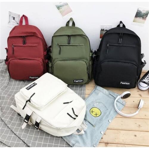 Korean Style 2021 Fashion School Backpack Oxford Cloth Waterproof Women Backpack Large-capacity School Bags
