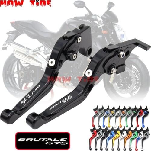 Motorcycle Folding Extendable CNC Moto Adjustable Clutch Brake Levers For MV Agusta Brutale 675 Brutale675 2014 2015 2016