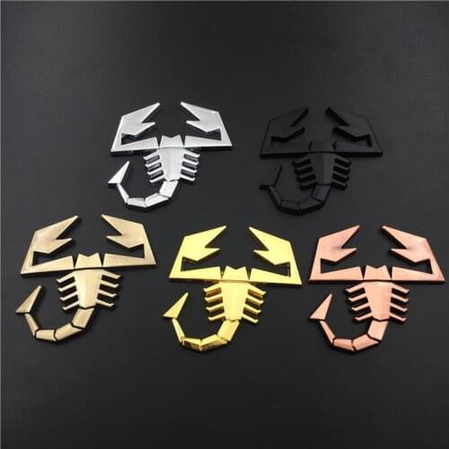 Scorpion Zinc Alloy Sticker Auto for Abarth 595 124 Fiat 500 Panda Punto Acura Nissan Dodge Skoda Vauxhall Chrome Decal Badge
