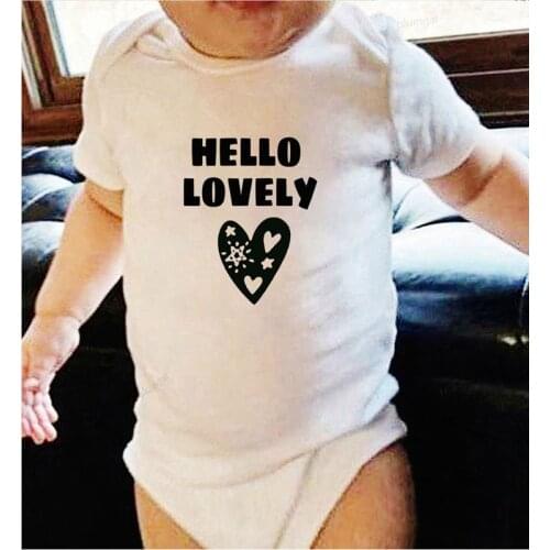 New Born Baby Items Baby Girl Fall Clothes Newborn Clothing Boy Infant Romper Cotton Hello Lovely Summer Jumpsuit