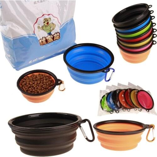 New large silicone pet folding bowl dog bowl dog water dispenser convenient bowl pet bowl dog food bowl pets