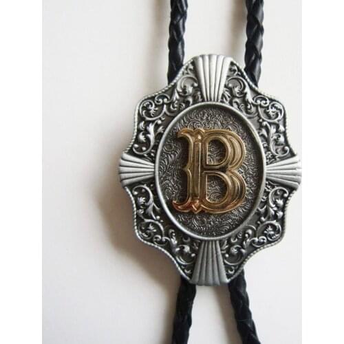 Whoesale Retail Bolo Tie (Western Original Letter B) BOLOTIE-WT078B Free Shipping also Stock in US