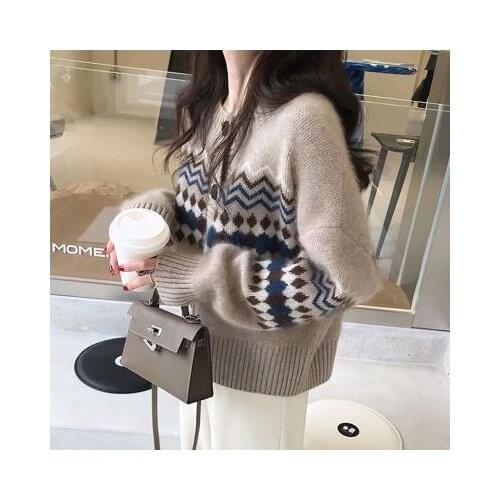Fall 2021 Women Clothing Oversize Womens Sweaters Autumn Vintage Loose Winter Sweater Knitted Women Cardigan Knit Button Maxi