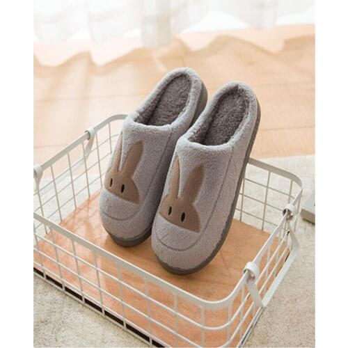 Autumn and winter couple cotton slippers mens home indoor warm non-slip home thick-soled month cotton slippers