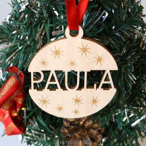 Custom Name Ornament/Personalized Christmas Ornament/Custom Ornament Ball Wooden Ornament Ball