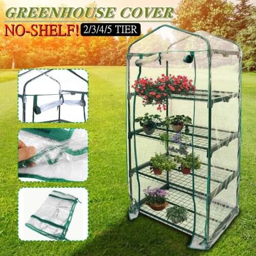 2/3/4/5 Tier Planting Greenhouse Cover Garden Green House Warm Greenhouse Garden Plant Flower Covers Gardening Grow Bag-No Shelf
