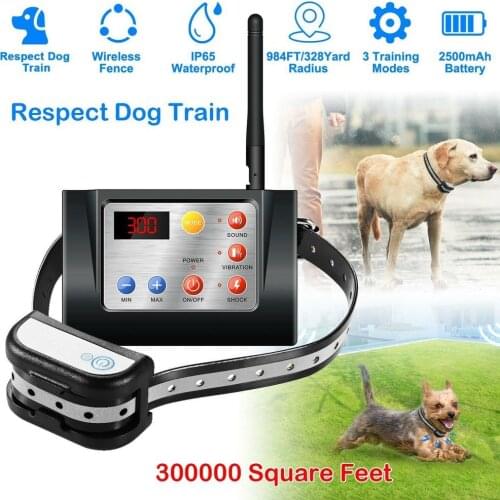 Dog Fence Wireless & Training Collar Outdoor 2-in-1, Electric Wireless Fence w/Remote, Adjustable Range, Waterproof, Reflective