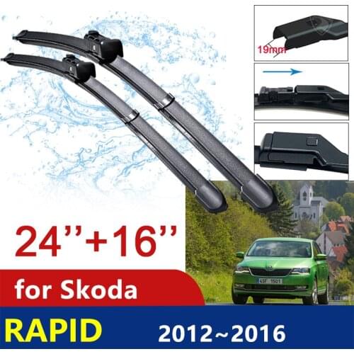 For Skoda Rapid 2012~2016 2013 2014 2015 Front Windscreen Windshield Wipers Car Accessories Stickers Car Wiper Blades