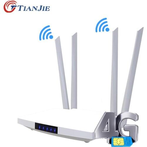 4G LTE WiFi Router 300Mbps Wireless Broadand 4G 3G Wi-Fi Mobile Hotspots CPE with SIM Slot 4LAN Ports 32 Users