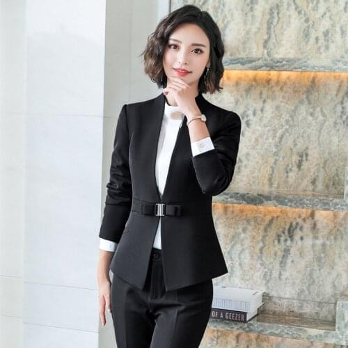 Womens suit autumn high-end new fashion waist was thin professional dress skirt trousers set two-piece wild womens clothing