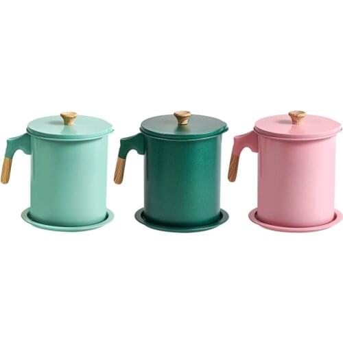 1.4L Stainless Steel Oil Strainer Pot Oil Container Jug Storage Can With Filter Cooking Oil Pot For Kitchen Household Tools