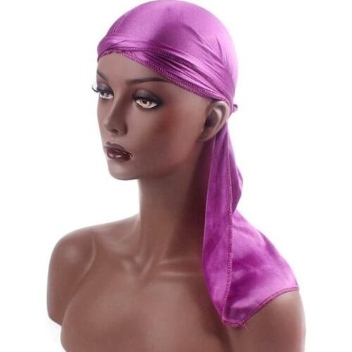 1pcs Fashion Mens Satin Durags Bandanna Pink Turban Wigs Pirate Hat Men Silky Durag Headwear Headbands