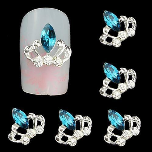 10 Pcs 3D Crown Rhinestone Nail Art Decoration Charms Studs Manicure Tool