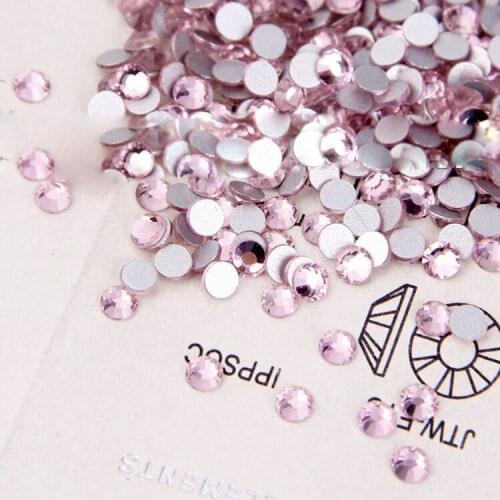 1440pcs/bag pink color Non Hotfix Flatback Rhinestones for Nails 3D Nail Art Decoration Glitter Crystal