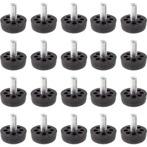 20PCS M8 Screw On Furniture Levelers Adjustable Leveling Feet Heavy Duty Glides for Chair Sofa Table Legs,Black 8x20mm