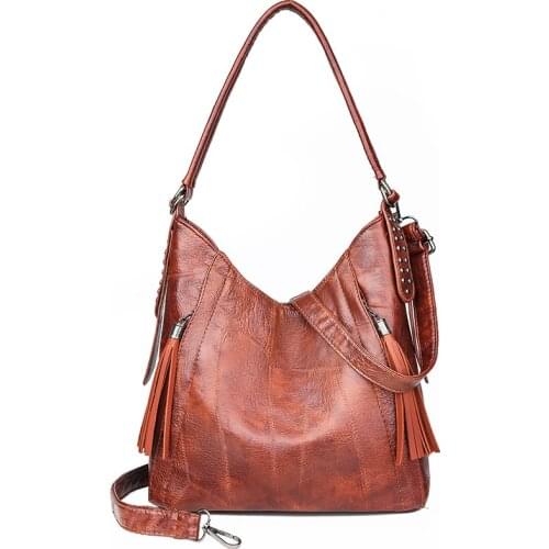 2020 Vintage Tassel Zipper Shoulder Bag Luxury Handbags Women Designer Ladies Retro Large Capacity Tote Bags Bolsa Feminina Bag