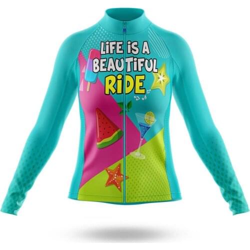 2021 Life Is A Beautiful Ride Cycling Jersey Long Sleeve Clothing Race Road Bike Shirts Bicycle Tops MTB Uniform Maillot