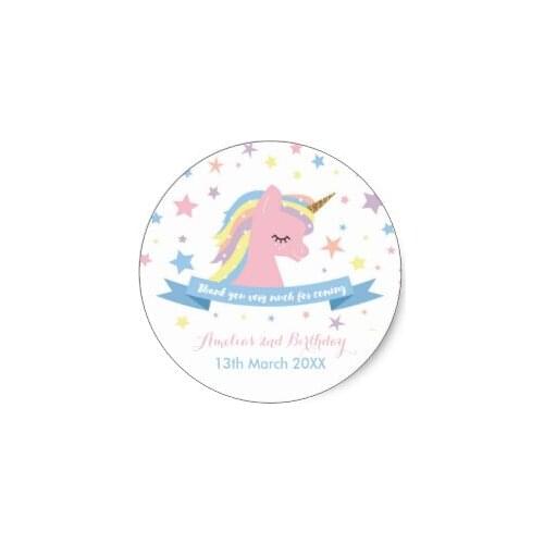 3.8cm Unicorn stickers - birthday favor stickers