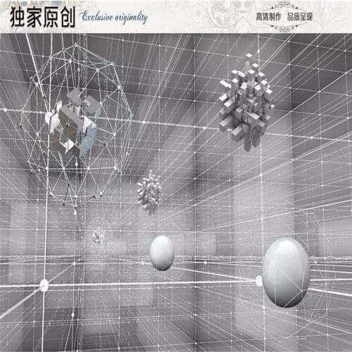 3D abstract space Nordic wall. Specializing in the production of wallpaper murals, whole house custom personalized backdrop