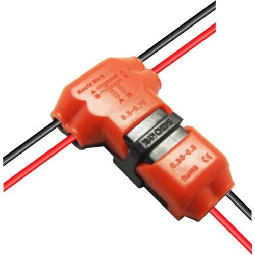5Pcs/lot 2 Pin 2 Way 300v 10a Universal Compact Wire Wiring Connector T SHAPE Conductor Terminal Block With Lever AWG 18-24