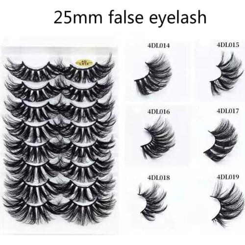 8 Pairs Faux Mink Lashes Fluffy 25mm Mink Lash Book Wholesale Eyelashes Long False Eyelash Synthetic Eyelashes Dramantic Lashes