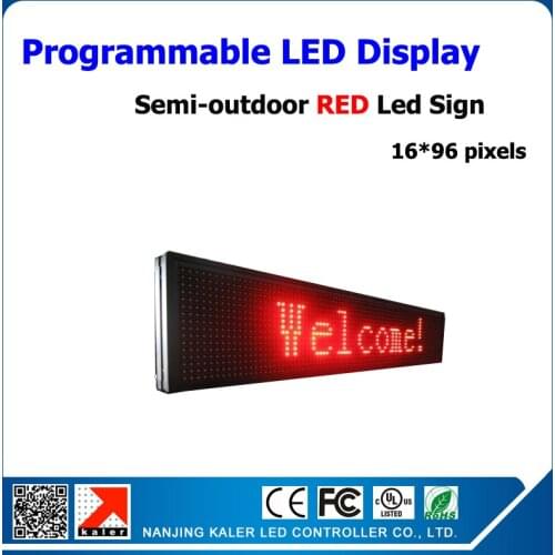 Free shipping semi-outdoor LED display with p10 led display panel red p10 led module 320*160mm 24*104cm led signs