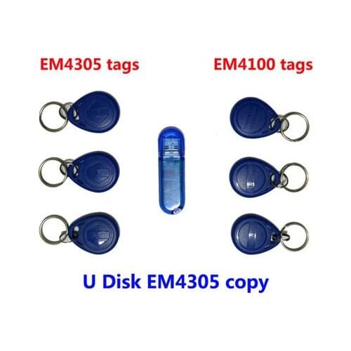 Free shipping, RFID 125Khz Copier U disk with software , ID Card Copy writer + 3pcs copied EM4305 Tag+3pcs em4100 tags,min:1pcs