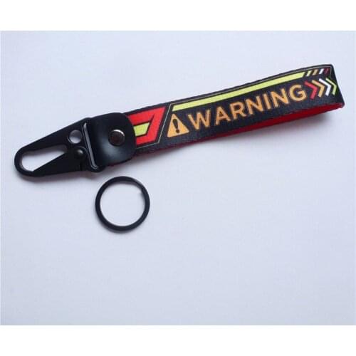 Warning Motorcyle Keyring Webbing Double Sided Motocross Racing Soft Car Bike Jet BagScooter Keychains Accessories Gifts