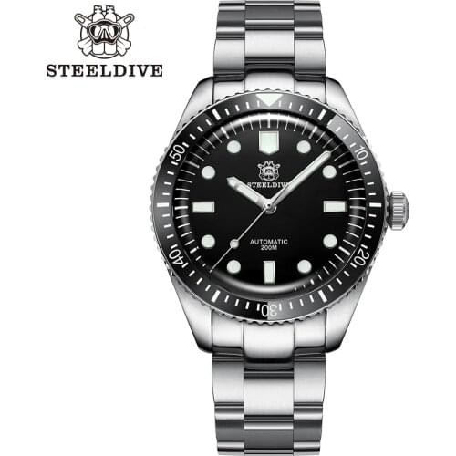 Steeldive SD1965 Diver Watch Luxury NH35 Automatic Mechanical Watches Blue Luminous Dial 200M Waterproof Sapphire Glass