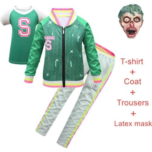 Kids Halloween Childs Play green Cosplay Costume Boys zombies 3D Printed Long Sleeve clothing set for sports children costume
