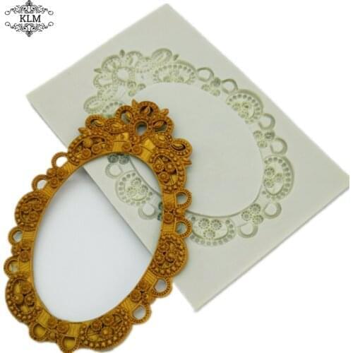 European round photo frame cake mold silicone cake shop making chocolate tool biscuit mold