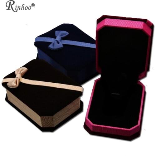 RINHOO Necklace Earrings Jewelry Storage Box Organizer Display Case Women Wedding Engagement Jewelery Valentines Day Gift Box